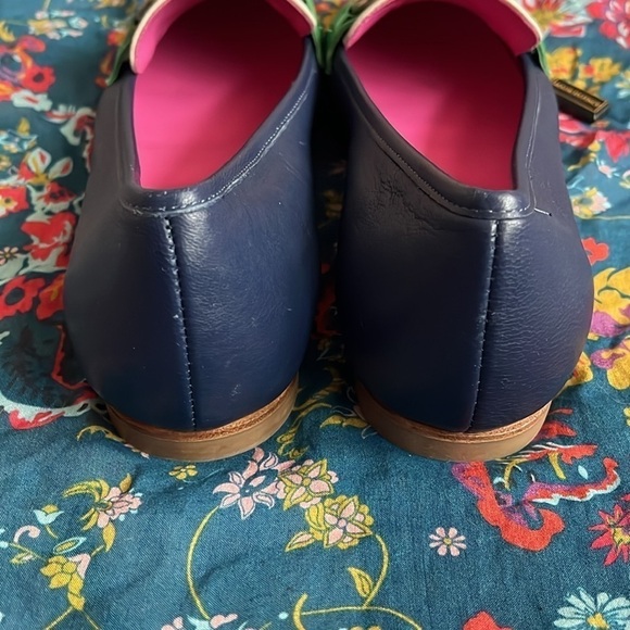 Brand New Ferca 81 Genuine Leather Ivory Blue Green Slip On Flats Buckle Loafers - Picture 7 of 16